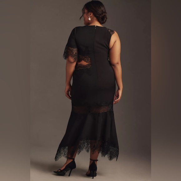 Anthropologie Hutch Asymmetrical Lace Mix Slip Dress - Picture 7 of 14